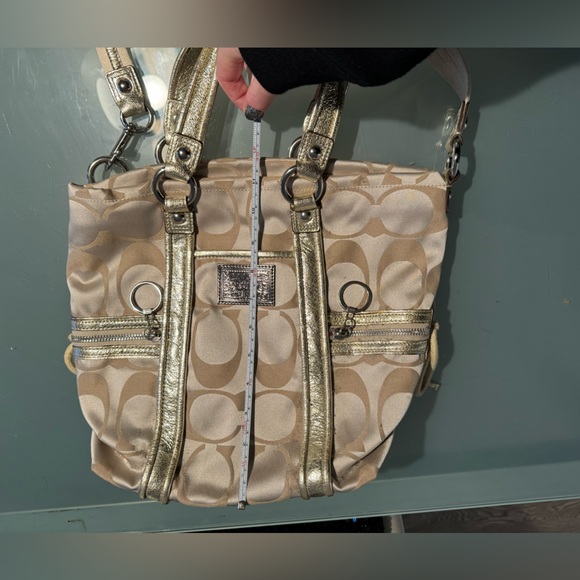 Almost new light tan colour Coach Bag with Gold accents - Picture 2 of 3